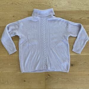 Guess Dawna Cable Knit Turtleneck Sweater in Day Dust
